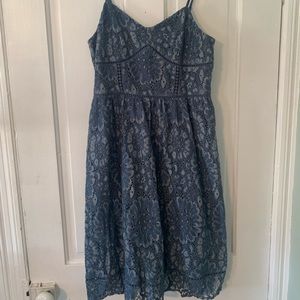 Loft blue lace summer dress